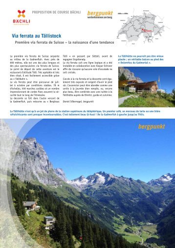 Proposition de sorti 09.2016 Via Ferrata au Tällistock 