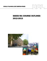 SSEES MA Course Outline Guide 2012-13 - the UCL School of ...