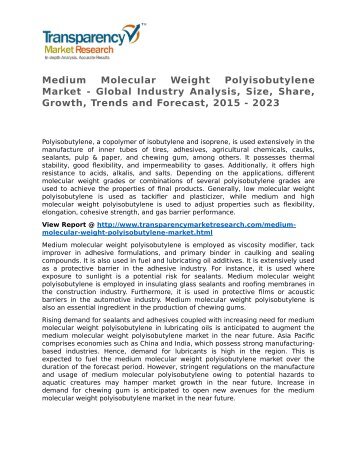 Medium Molecular Weight Polyisobutylene Market 