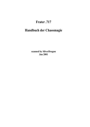Frater .717 Handbuch der Chaosmagie