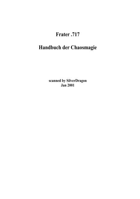 Frater .717 Handbuch der Chaosmagie