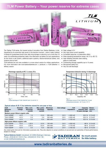 TLM Power Battery - Tadiran Batteries GmbH