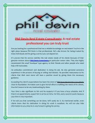 Phil Devin Real Estate Consultants A real estate professional you can truly trust