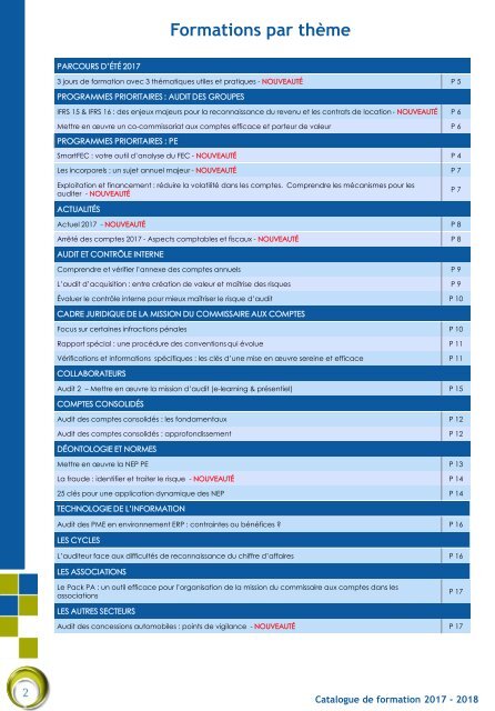 Catalogue de formation 2017-2018