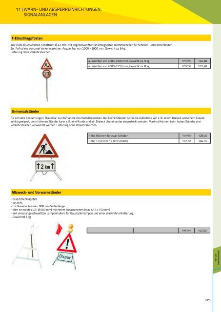 Preisliste 2018 | Verkehrszeichen und Zubehör