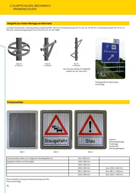 Preisliste 2018 | Verkehrszeichen und Zubehör