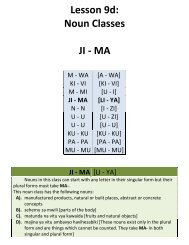 Lesson 9d: Noun Classes JI - MA - Swahili