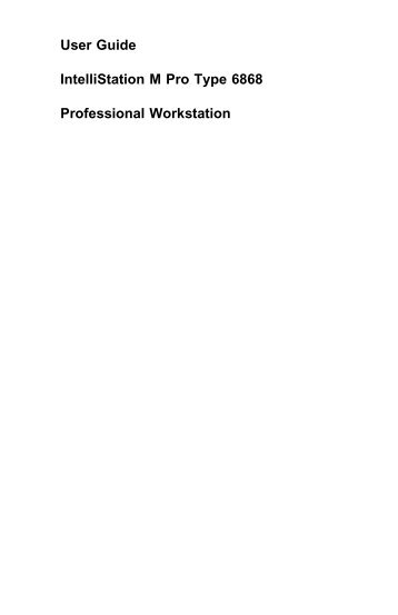 User Guide IntelliStation M Pro Type 6868 Professional Workstation