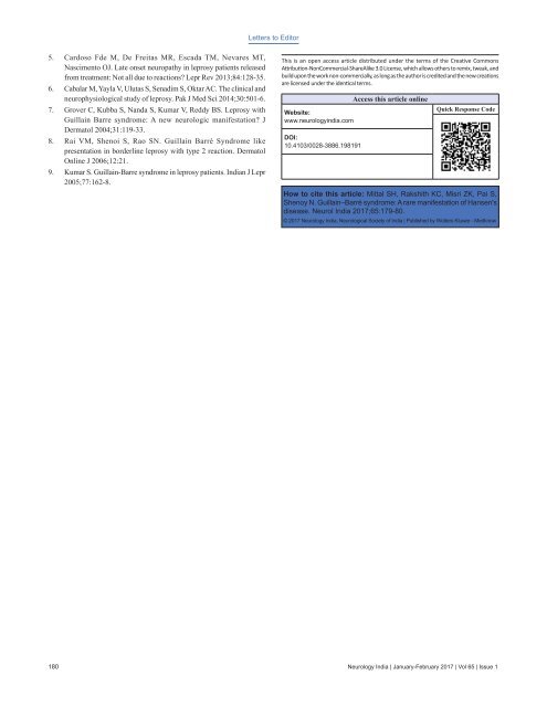 Guillain–Barré syndrome A rare manifestation of Hansen’s ds disease