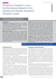 Salony paper- Anemia in SLE based on Iron Studies and Soluble Transferrin Receptor Levels