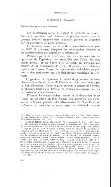 LA SALETTE: Documents Autentiques:  9/1846 – 3/1847