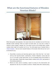 What are the functional features of Wooden Venetian Blinds?