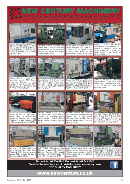 Manufacturing Machinery World July 2017