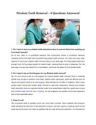 Wisdom Teeth Removal - 4 Questions Answered