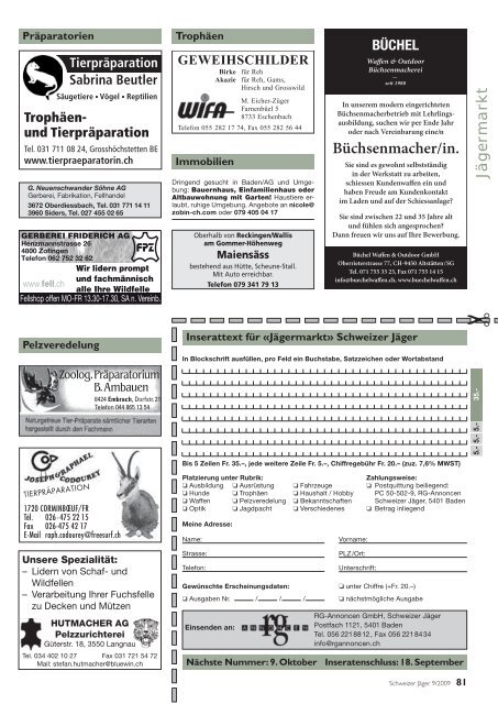 ROTWILDES 6 - Schweizer Jäger