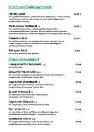 Speisekarte Sommerkeller 2017