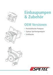 Prospekt Spetec OEM-Einbaupumpen & Zubehör