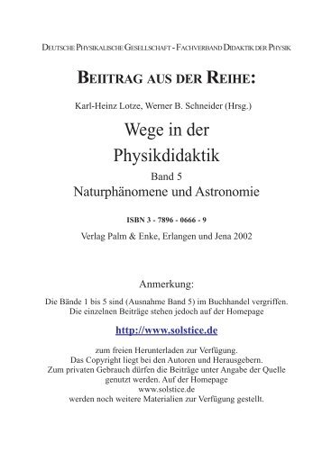 beiitrag aus der reihe - Solstice Naturphänomene und Anregungen ...