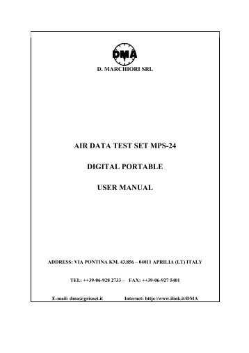 air data test set mps-24 digital portable user manual - AvionTEq