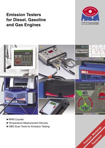 Emission Testers for Diesel, Gasoline and Gas Engines