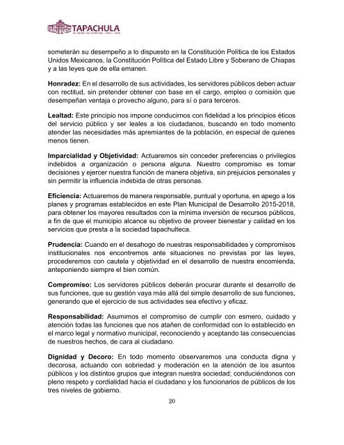 Plan Municipal de Desarrollo Tapachula 2015 - 2018