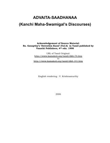 ADVAITA-SAADHANAA (Kanchi Maha-Swamigal's ... - HolyBooks.com