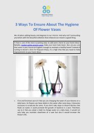 3 Ways To Ensure About The Hygiene Of Flower Vases