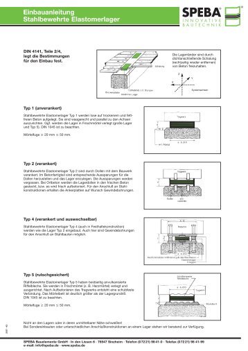 Einbauanleitung Stahlbewehrte Elastomerlager - SPEBA ...