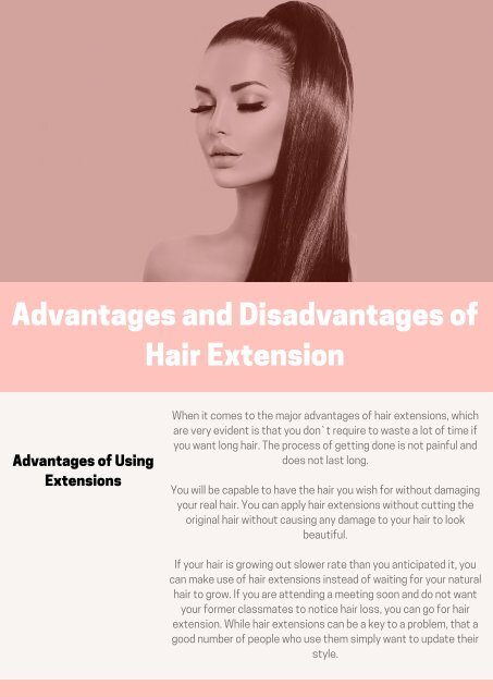 Advantages And Disadvantages Of Hair Extension