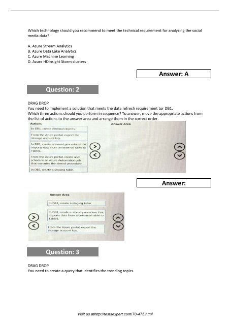 70-475 Exam Practice Software