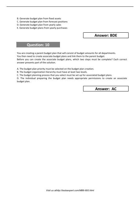 MB6-893 Exam Practice Software