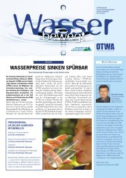 WASSERPREISE SINKEN SPÜRBAR - OTWA