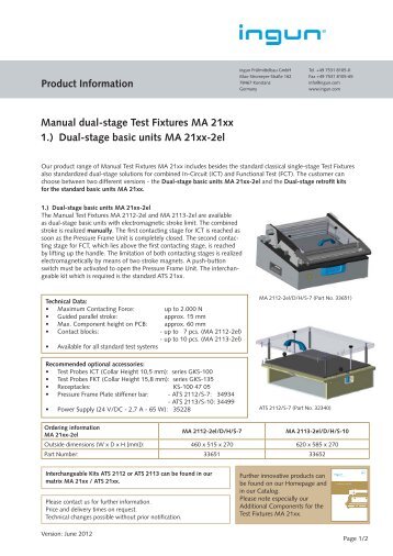 Product Information Manual dual-stage Test Fixtures MA 21xx 1 ...