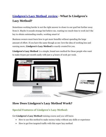 Lindgren’s Lazy Method review-(MEGA) $23,500 bonus of Lindgren’s Lazy Method
