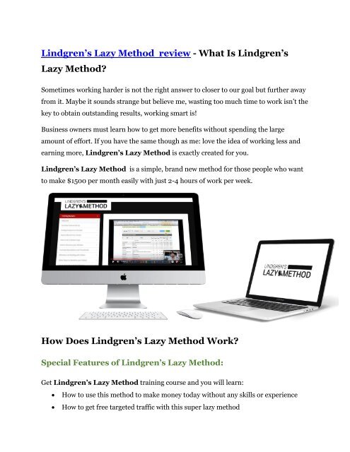 Lindgren’s Lazy Method review-(MEGA) $23,500 bonus of Lindgren’s Lazy Method