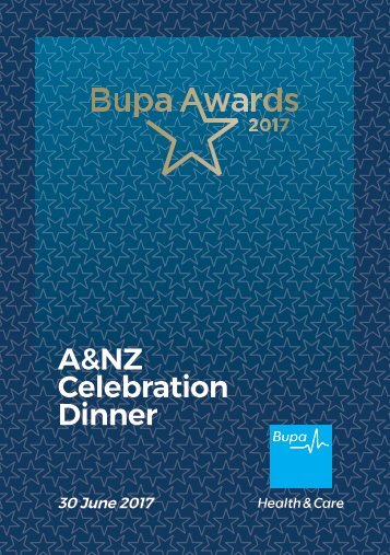 A&NZ Bupa Awards Nominees 2017
