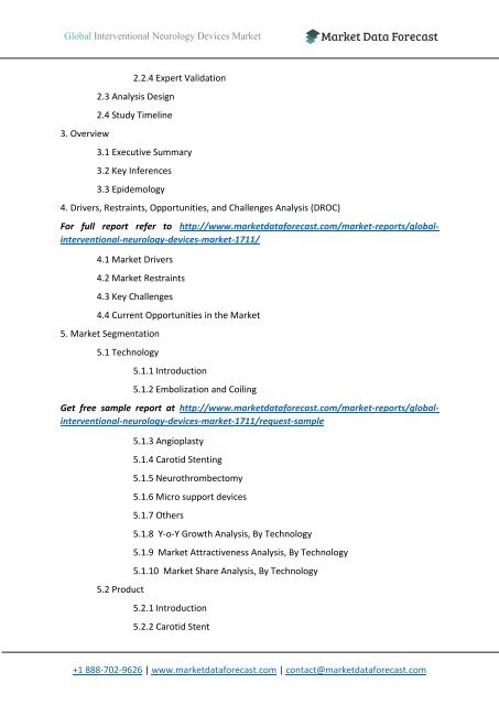 interventional Neurology Devices Market Forecast and Segments 2016 to 2021