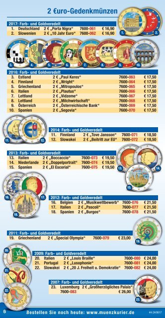 Münzkurier Juli-Katalog 2017