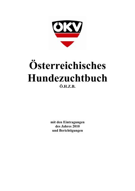 internationales zuchtreglement der fci - Österreichische Kurzhaar Club