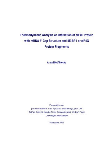 Thermodynamic Analysis of Interaction of eIF4E Protein with mRNA 5