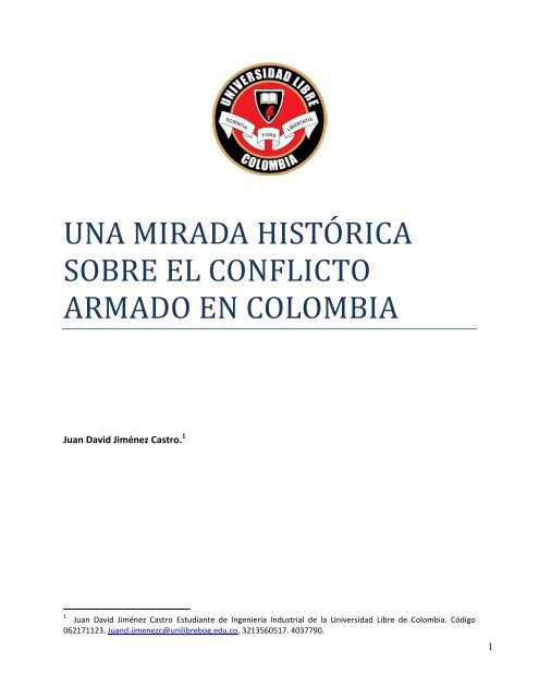 ENSAYO Una mirada historica sobre el conflicto armado en Colombia