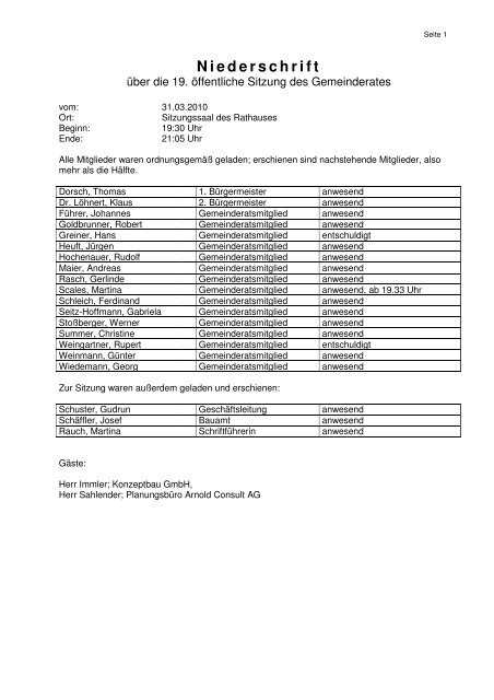 Niederschrift - Hohenpeißenberg