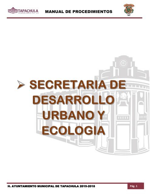 SECRETARIA DE DESARROLLO URBANO Y ECOLOGIA