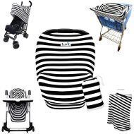 BLACK & WHITE 5-IN-1 COVER FOR CAR SEATS, SHOPPING CARTS, HIGH CHAIRS, STROLLERS & NURSING MOMS