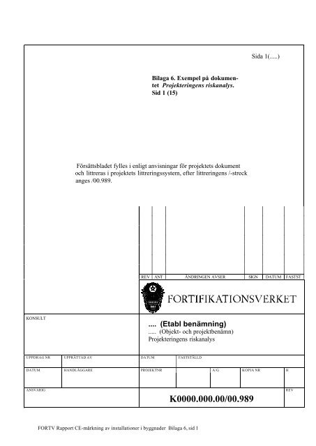 Handbok CE-märkning - Fortifikationsverket