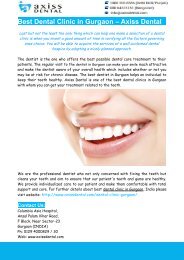 Dental Clinic In Gurgaon- Best Dentist In Gurgaon – Axiss Dental