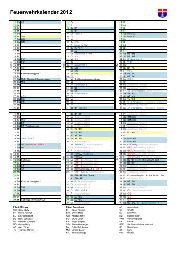 Feuerwehrkalender 2012 - Feuerwehr Ingenbohl-Brunnen