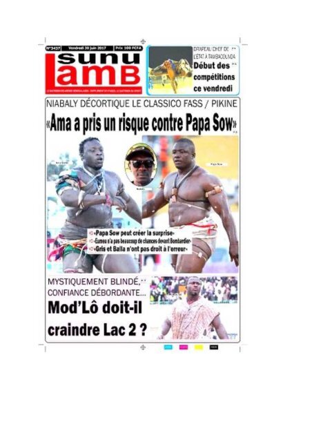 Dans vos kiosques du 30 Juin 2017