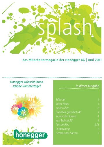 das Mitarbeitermagazin der Honegger AG | Juni 2011 Honegger ...