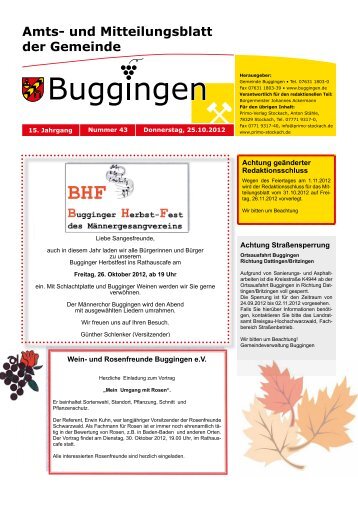 Amts- und Mitteilungsblatt der Gemeinde - Buggingen